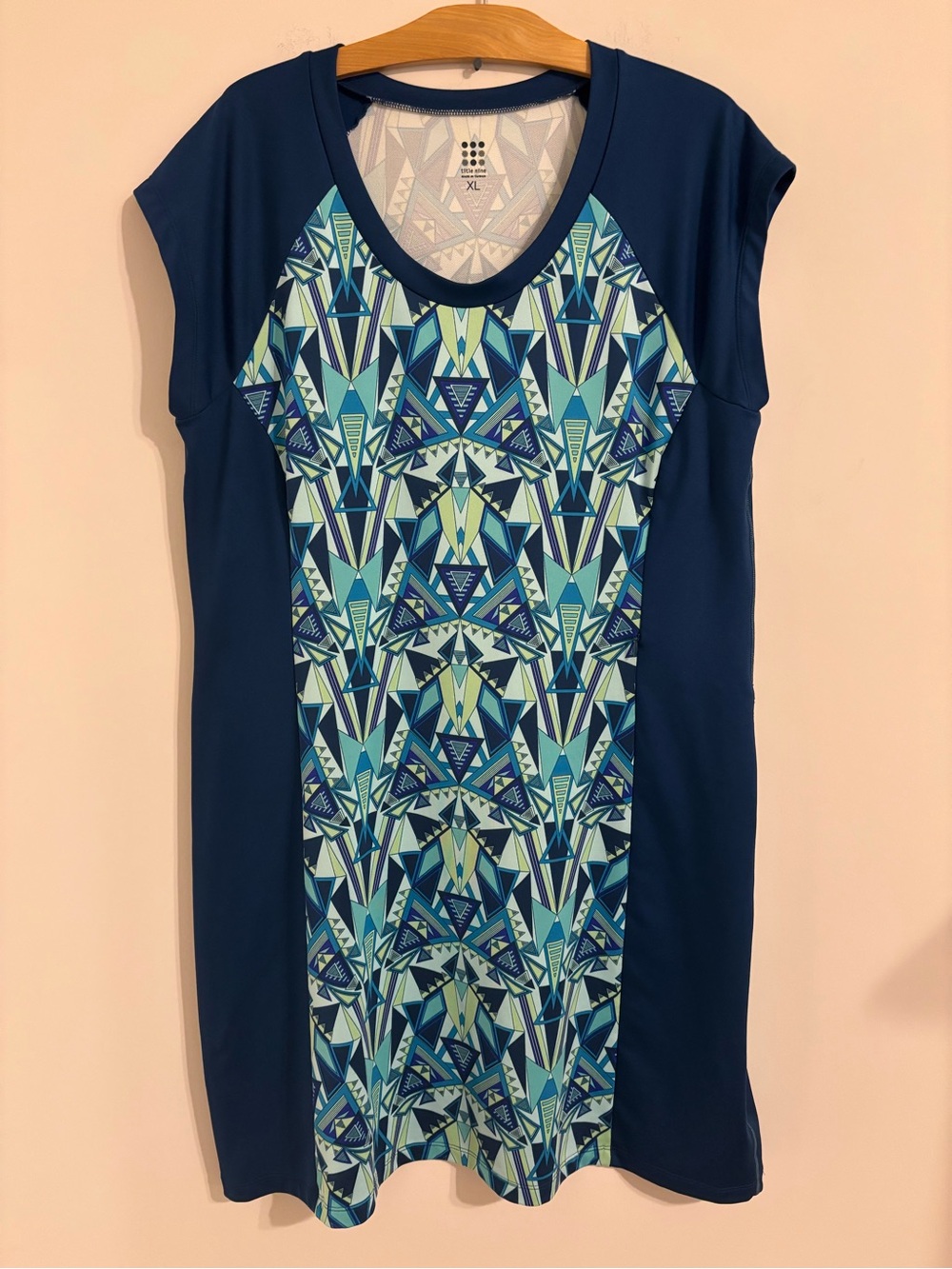 Title Nine EUC Gidget 2.0 active tennis dress in Venetian Blue Geo Print